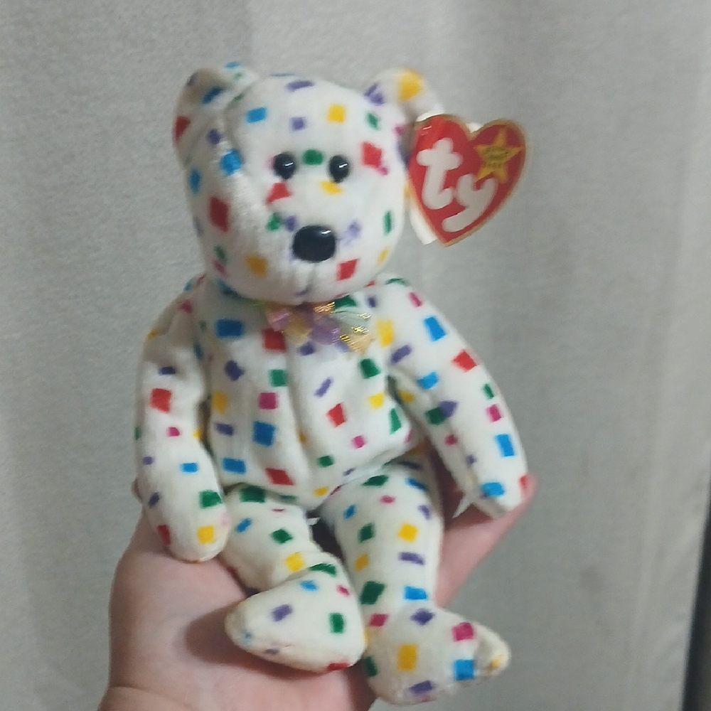 Ty Colorful Checkered Bear Plush